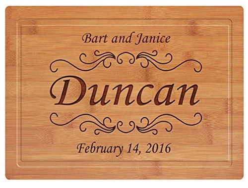 A VINCI Personalized Custom Natural Bamboo Cutting Board For Wedding, Engagement, House Warming Gift. Your Text Or Message Laser Engraved On The Board (12x16 Inch) 1 A VINCI Personalized Custom Natural Bamboo Cutting Board For Wedding, Engagement, House Warming Gift. Your Text Or Message Laser Engraved On The Board (12x16 Inch)