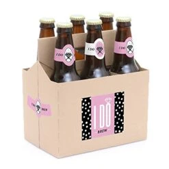 Big Dot Of Happiness Omg, You're Getting Married - Engagement Party Decorations For Women - 6 Beer Bottle Label Stickers And 1 Carrier