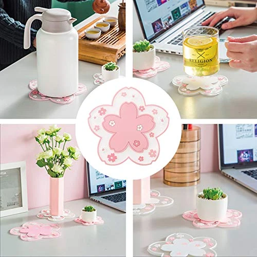 2 Pcs Silicone Coaster Cup Mat Cute Flower Coasters Non Slip Silicone Drink Cup Mat For Drinks PVC Tabletop Protection Mat Bowl Mat Heat Insulation Placemat (Large) 3 2 Pcs Silicone Coaster Cup Mat Cute Flower Coasters Non Slip Silicone Drink Cup Mat For Drinks PVC Tabletop Protection Mat Bowl Mat Heat Insulation Placemat (Large) - Image 3