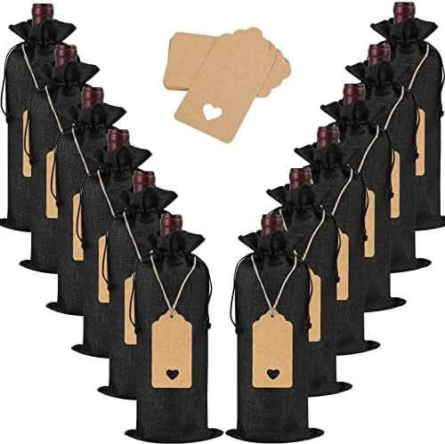 Burlap Wine Bags With Drawstrings, Wine Gift Bags - Reusable Bottle Bags Perfect For Travel, Wedding, Birthday, Housewarming And Dinner Party(Red) 6 Burlap Wine Bags With Drawstrings, Wine Gift Bags - Reusable Bottle Bags Perfect For Travel, Wedding, Birthday, Housewarming And Dinner Party(Red) - Image 6