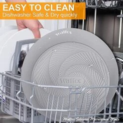 Silicone Microwave Mats, Walfos Heat Resistant Multi-Purpose Microwave Trivet Mat, Non-Slip, BPA Free And Dishwasher Safe, Perfect For Microwave, Oven, Hot Pan, Set Of 2, Grey -Peugeot Shop 51vJjHgMHDL