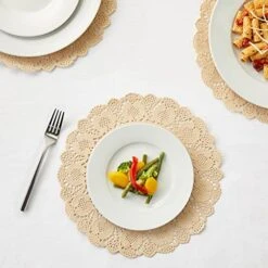 250 Pack Round Paper Placemats For Cakes, Desserts, Light Brown Doilies For Food, Formal Events (12 In)