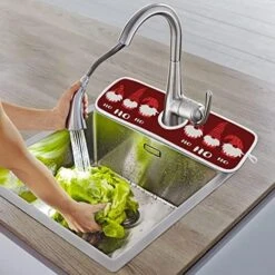 2 Pack Xmas Soldier Kitchen Faucet Drying Mat 15''x 6'' Dish Drain Drying Pad Christmas Nutcrackers Absorbent Splash Guard Behind Faucet Drip Catcher Protectors For Sink Bar Bathroom -Peugeot Shop 51vaLKJ7iWL. AC