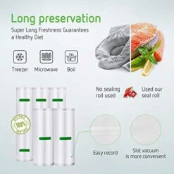 VIVOSUN Vacuum Sealer Rolls (3 Rolls 11”x16’ And 2 Rolls 8”x20’) For Food Saver, Seal A Meal, Commercial Grade Rolls For Sous Vide, BPA Free -Peugeot Shop 51vah3hsu5L