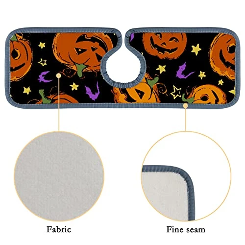 15" Microfiber Cloth Kitchen Faucet Absorbent Mat Splash Guard Drip Water Catcher Countertop Drying Protector Pads Faucet Behind For Bedroom Farmhouse Orange Halloween Pumpkins With Bats Stars 3 15" Microfiber Cloth Kitchen Faucet Absorbent Mat Splash Guard Drip Water Catcher Countertop Drying Protector Pads Faucet Behind For Bedroom Farmhouse Orange Halloween Pumpkins With Bats Stars - Image 3