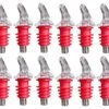 1 Dozen Medium Red Cork Free-Pour Spout - Great For 750ml Or Liter Bottle Of Patron, 3 Olives And Many Other Liquors With Wider Than Normal Bottle Necks, Including Many Of The Big 1.75 Liter Bottles.