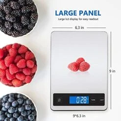 Digital Food Scale 33LB/15KG High Capacity, Accurate Weighing, Stainless Steel Electronic Kitchen Scale (Cooking/Baking/Meat/Coffee). -Peugeot Shop 51vhfG6NPiL