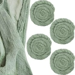 4 Pieces Gauze Cheesecloth Table Runner Cheese Cloth Runner For Wedding Tablecloth Boho Rustic Event Centerpiece Runner For Reception Bridal Shower Birthday Table Decor (Light Brown, 35 X 157 Inch) -Peugeot Shop 51vr7MhcIxL. AC