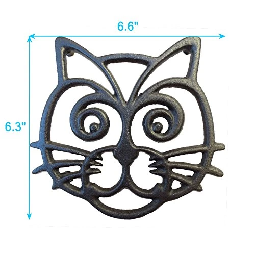 T Trivet - Black Cast Iron - For Kitchen & Dining Table - More Than One Makes A Set For Counter, Wall Art Or Decoration Accessory - Housewarming & Cat Lover Gifts - 6.6 By 6.3 In 3 T Trivet - Black Cast Iron - For Kitchen & Dining Table - More Than One Makes A Set For Counter, Wall Art Or Decoration Accessory - Housewarming & Cat Lover Gifts - 6.6 By 6.3 In - Image 3