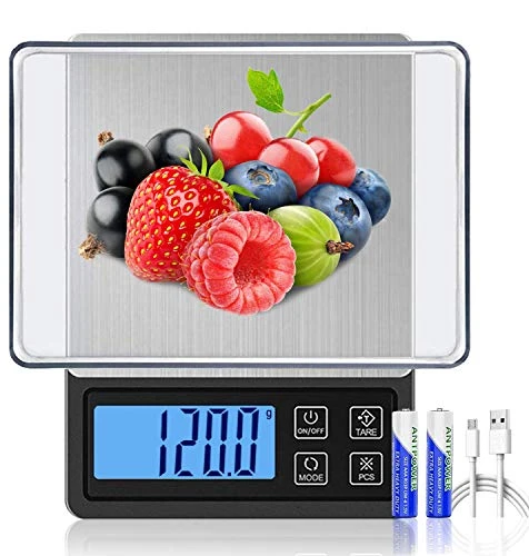 Digital Kitchen Scale, USB Rechargeable Multifunction Food Scales, High Precision 0.1g Pocket Jewelry Scale With Backlit LCD Display, Tray, Auto Off 6 Digital Kitchen Scale, USB Rechargeable Multifunction Food Scales, High Precision 0.1g Pocket Jewelry Scale With Backlit LCD Display, Tray, Auto Off - Image 6