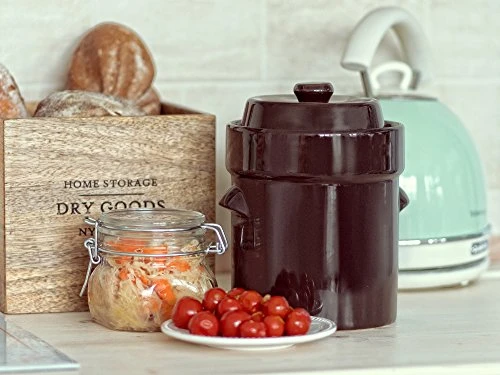 Fermentation Crock Jar 1/2 Gallon - Ceramic Sauerkraut Fermenting Crock With Lid And Weights - 2 Liter Fermentation Jar For Pickling Kimchi, Sauerkraut, Pickles, Vegetables, Kombucha 4 Fermentation Crock Jar 1/2 Gallon - Ceramic Sauerkraut Fermenting Crock With Lid And Weights - 2 Liter Fermentation Jar For Pickling Kimchi, Sauerkraut, Pickles, Vegetables, Kombucha - Image 4