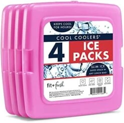 + Fresh Cool Coolers Slim, Reusable Ice Packs For Lunch Bags, Beach Bags, Coolers, And More, Set Of 4, Multicolored -Peugeot Shop 51vzqrm ZnL. AC