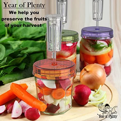 Of Plenty BPA-Free, Clear Fermentation Lids | 4-Pack | For Making Sauerkraut In Wide Mouth Mason Jars | Includes Instructions, Recipe And Gift Box For Storage… (Clear) 5 Of Plenty BPA-Free, Clear Fermentation Lids | 4-Pack | For Making Sauerkraut In Wide Mouth Mason Jars | Includes Instructions, Recipe And Gift Box For Storage… (Clear) - Image 5