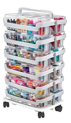 Stack 'N Go Caddy Wheel Base, Craft Organizer, Compatible With Deflecto Desk Supplies Organizer Caddy, White, 16"W X 3 1/4"H X 11"D (29443CR) -Peugeot Shop 51wBwP1l8NL