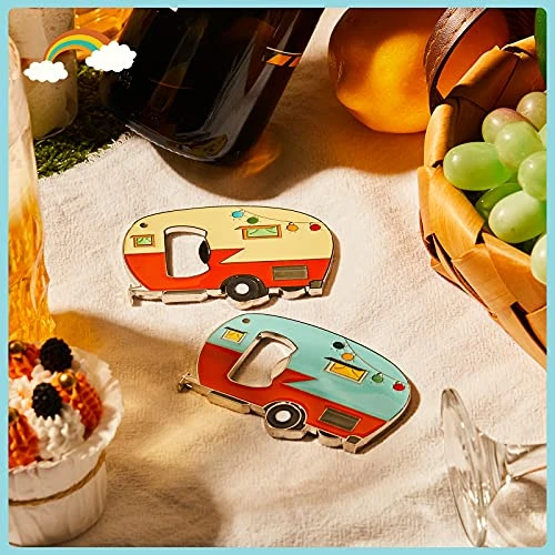 Bottle Openers Magnetic With Fridge Magnet Sticker Refrigerator Magnet Beer Bottle Openers, RV Caravan Camper Bottle Openers For Indoor Outdoor Picnic Home Kitchen Tools (Blue, Yellow,2 Pieces) 4 Bottle Openers Magnetic With Fridge Magnet Sticker Refrigerator Magnet Beer Bottle Openers, RV Caravan Camper Bottle Openers For Indoor Outdoor Picnic Home Kitchen Tools (Blue, Yellow,2 Pieces) - Image 4