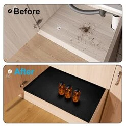 DIRZA Under Sink Mat For Kitchen Waterproof 34" X 22" Flexible Silicone Under Sink Tray For Drips, Leaks, Spills,1" Height Hold Up To 3.3 Gallons Of Water Black 15 DIRZA Under Sink Mat For Kitchen Waterproof 34" X 22" Flexible Silicone Under Sink Tray For Drips, Leaks, Spills,1" Height Hold Up To 3.3 Gallons Of Water Black -Peugeot Shop 51wEn4DO1GL