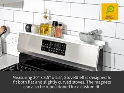 StoveShelf 30" Length White Magnetic Shelf For Kitchen Stove - Kitchen Storage Solution With Zero Installation - Over Stove Spice Rack Organizer -Peugeot Shop 51wH6LFTyLL