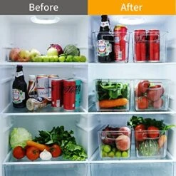 TP Refrigerator Organizer With Handles, Food Storage Bins Storage Box Perfect For Kitchen Organization Or Pantry Storage, 10" X 6.6" X 5.3" (2 Packs) -Peugeot Shop 51wIMPjaWTL