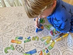 – Food Fun Design – Square Tablecloth - Fabric Coloring Tablecloth - Colorable Designs – Washable And Reusable – Coloring Activity For Children And Adults -Peugeot Shop 51wJKdLj5nS. AC