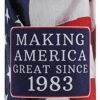 40th Birthday Making America Great Since 1983 40th Birthday Gag Gifts For Birthday Party 2 Pack Can Coolie Drink Coolers Coolies USA Flag