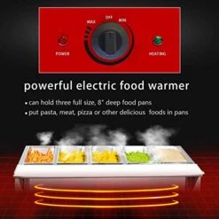 Commercial 240 V Electric Food Warmer 5 Pot Stainless Steel Steam Table, Buffet Server For Catering And Restaurant -Peugeot Shop 51wSR3sc0FL