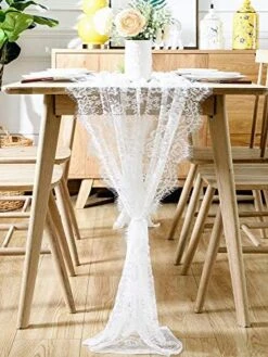 60x120 Inch Gorgeous White Lace Tablecloth Overlay Rose Vintage Embroidered, Romantic Boho Wedding Reception Table Decor, Baby & Bridal Shower Décor, Elegant Chic Outdoor Tea Party Tablecover 11 60x120 Inch Gorgeous White Lace Tablecloth Overlay Rose Vintage Embroidered, Romantic Boho Wedding Reception Table Decor, Baby & Bridal Shower Décor, Elegant Chic Outdoor Tea Party Tablecover -Peugeot Shop 51wT5GjSwvL. AC