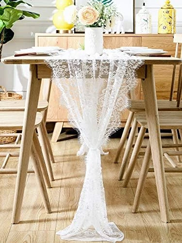 60x120 Inch Gorgeous White Lace Tablecloth Overlay Rose Vintage Embroidered, Romantic Boho Wedding Reception Table Decor, Baby & Bridal Shower Décor, Elegant Chic Outdoor Tea Party Tablecover 5 60x120 Inch Gorgeous White Lace Tablecloth Overlay Rose Vintage Embroidered, Romantic Boho Wedding Reception Table Decor, Baby & Bridal Shower Décor, Elegant Chic Outdoor Tea Party Tablecover - Image 5