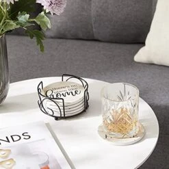 Coasters For Drinks, Set Of 6 Absorbent Drink Coasters With Holder, Rustic Ceramic Drink Coasters With Cork Backing For Table Protection, Housewarming Gifts, Farmhouse Décor 12 Coasters For Drinks, Set Of 6 Absorbent Drink Coasters With Holder, Rustic Ceramic Drink Coasters With Cork Backing For Table Protection, Housewarming Gifts, Farmhouse Décor -Peugeot Shop 51wXVnhAjTL