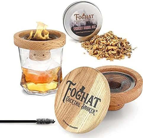 Foghat Cocktail Smoking Kit - Bourbon Barrel Oak Fuel Wood Shavings & Smoking Torch & Butane | Infuse Cocktails, Whiskey, Cheese & Meats 6 Foghat Cocktail Smoking Kit - Bourbon Barrel Oak Fuel Wood Shavings & Smoking Torch & Butane | Infuse Cocktails, Whiskey, Cheese & Meats - Image 6