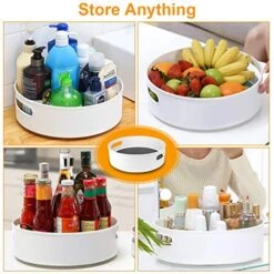 2 Pack Pantry Lazy Susan Organizer - 9" & 12" Lazy Susan Turntable For Cabinet, Save Space, Non-Skid Lazy Susan Turntable, Plastic Lazy Susan For Kitchen, Cabinet, Pantry, Office, Bathroom