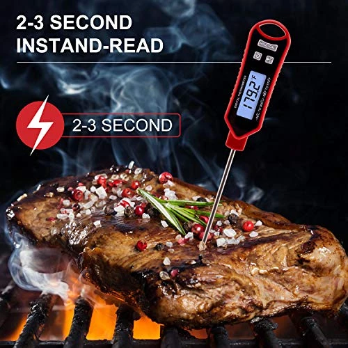 Meat Thermometer, Waterproof Ultra Fast Digital Cooking Thermometer With Hold & Calibration, Instant Read Food Thermometer For Kitchen, Outdoor Cooking, BBQ, And Grill 2 Meat Thermometer, Waterproof Ultra Fast Digital Cooking Thermometer With Hold & Calibration, Instant Read Food Thermometer For Kitchen, Outdoor Cooking, BBQ, And Grill - Image 2