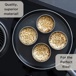 English Muffin Rings 3.5" - Non Stick Crumpet Rings For Fluffy Muffins - Set Of 4 Metal Baking Rings Set - Egg Ring Molds For Baking - No Leak Sturdy Egg Ring Set - Made In The UK -Peugeot Shop 51wjwu86zfL