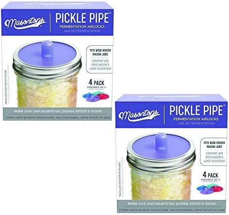 Pickle Pipes - Waterless Airlock Fermentation Lids - Wide Mouth Mason Jar Fermenter Cap - Premium Silicone Top 8 Pickle Pipes - Waterless Airlock Fermentation Lids - Wide Mouth Mason Jar Fermenter Cap - Premium Silicone Top - Image 8