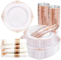 350pcs Black And Gold Plastic Plates With Gold Plastic Silverware For Weddings&Parties Served For 50Guests Include 50Dinner Plates 50Dessert Plates 50 Rolled Napkins With Gold Cutlery 50Cups -Peugeot Shop 51woDW IYZL. AC