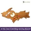Upper Peninsula Shaped Serving & Cutting Board, Michigan, Natural Bamboo