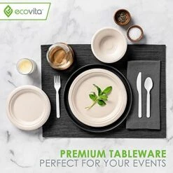 100% Compostable Spoons - 140 Large Disposable Utensils (6.3 In.) Eco Friendly Durable And Heat Resistant Alternative To Plastic Spoons With Convenient Tray By Ecovita -Peugeot Shop 51wy2m7w5kL