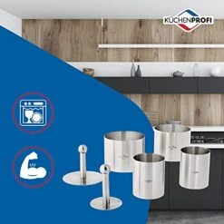 Küchenprofi Stainless Steel 6-Piece Forming Rings With Tamper/Pushers, Silver -Peugeot Shop 51wyrCOrBsL