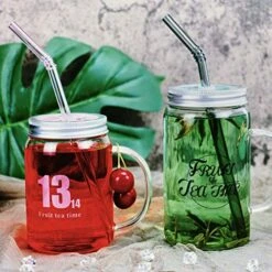 Colored Reusable Glass Straws, 8.7" X 8 Mm Healthy Straw For Beverages Tea Coffee, ECO Friendly - BPA Free, Pack Of 7 With 2 Cleaning Brush 9 Colored Reusable Glass Straws, 8.7" X 8 Mm Healthy Straw For Beverages Tea Coffee, ECO Friendly - BPA Free, Pack Of 7 With 2 Cleaning Brush -Peugeot Shop 51wzKFLxI9L