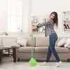 Relaxdays Wringing Mop, Removable Microfibre Head, Sponge, Floor Cleaner, Kids 120, Green/Grey