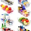 Large Pantry Organizer - Set Of 8 Refrigerator Organizer Bins - Fridge Organizer For Freezers, Kitchen Countertops And Cabinets - BPA Free (Clear)