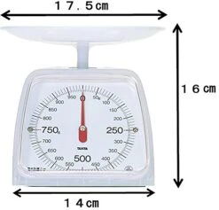 KA-001 CW Cooking Scale, Kitchen Scale, Cooking, Analog, 2.2 Lbs (1 Kg), 0.2 Oz (5 G), White -Peugeot Shop 51x1dzJzUSL