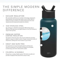 Water Bottle With Straw Lid Vacuum Insulated Stainless Steel Metal Thermos | Big Reusable Leak Proof BPA-Free Flask For Gym, Travel, Sports | Summit Collection | 84oz, Moonlight 8 Water Bottle With Straw Lid Vacuum Insulated Stainless Steel Metal Thermos | Big Reusable Leak Proof BPA-Free Flask For Gym, Travel, Sports | Summit Collection | 84oz, Moonlight -Peugeot Shop 51x4wTxt6gL