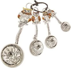 4-Piece Set With Color, Owls Measuring Spoon, One Size, Silver -Peugeot Shop 51x9bbDxOsL. AC