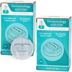 Sauer Stone Glass Weights – Pickling And Fermenting Weights - Set Of 8 - Regular Mouth Mason Jar Fermentation -Peugeot Shop 51xAsL46EL. AC