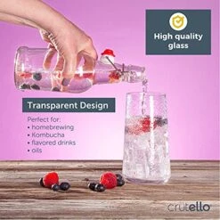 16 Ounce Clear Glass Flip Top Beer Bottles For Brewing - Beer, Kombucha, Soda, Juice - 12 Pack Glass Bottle For Fermentation, Storage, Drinking | A Family-Owned American Brand -Peugeot Shop 51xIZcl33kL