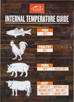 Traeger Pellet Grills BAC462 Internal Temperature Guide Reference Magnet, Brown And White