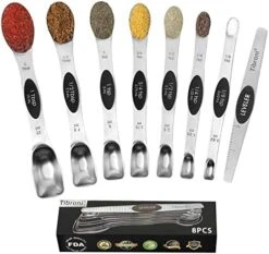 Magnetic Measuring Spoons Set, 9 Pieces Stainless Steel 18/8 Teaspoon Measuring Spoons Set Stackable Fits In Spice Jars Or Liquid -Peugeot Shop 51xRMZqA6wL. AC