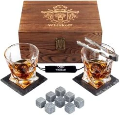 𝗕𝗘𝗦𝗧 𝗚𝗜𝗙𝗧: Whiskey Rocks Glasses Gift Set - Heavy Base Crystal Glass For Scotch Bourbon Drinker - Whisky Chilling Stones In Wooden Gift Box - Burbon Gift Set For Men Idea -Peugeot Shop 51xUT1o1qKL. AC 1
