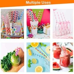200 Biodegradable Paper Straws - Durable & Eco-Friendly In 10 Color Stripes - Rainbow Drinking Straws & Party Decoration Supplies 9 200 Biodegradable Paper Straws - Durable & Eco-Friendly In 10 Color Stripes - Rainbow Drinking Straws & Party Decoration Supplies -Peugeot Shop 51xUofNUAiL
