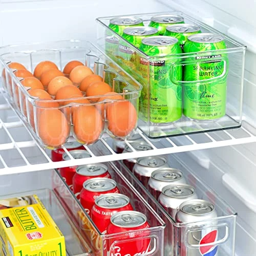 2 Pack Stackable Plastic Storage Organizer Container Bin, Stackable Storage Bins With Handler For Refrigerator, Pantry (10" X 6" X 5") 3 2 Pack Stackable Plastic Storage Organizer Container Bin, Stackable Storage Bins With Handler For Refrigerator, Pantry (10" X 6" X 5") - Image 3